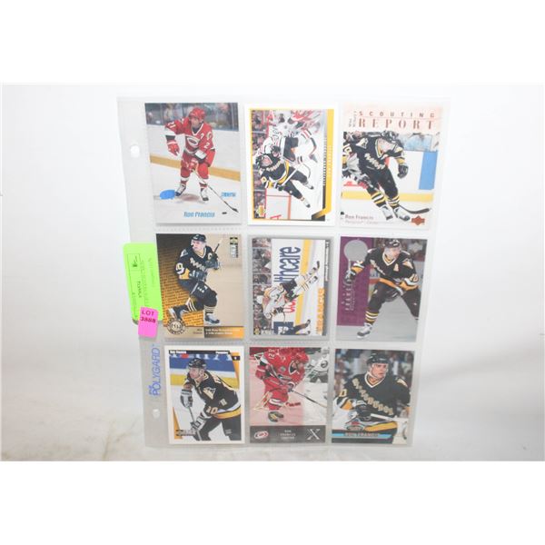 SHEET OF 9 RON FRANCIS CARDS