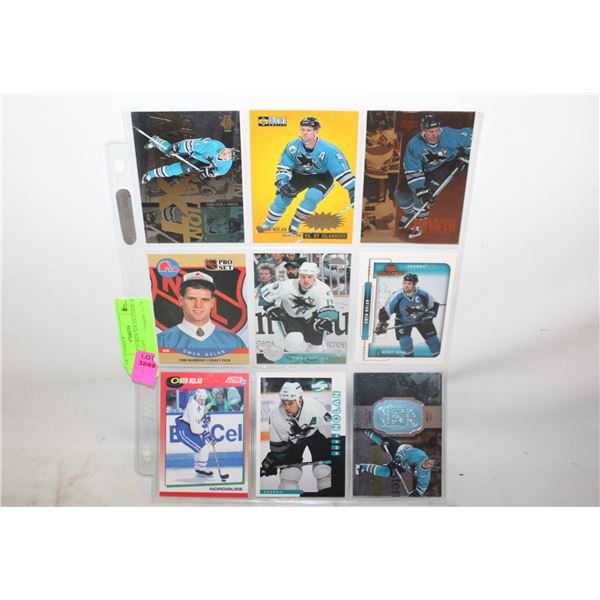 SHEET OF 9 OWEN NOLAN CARDS W/ #3332/9500 SPX