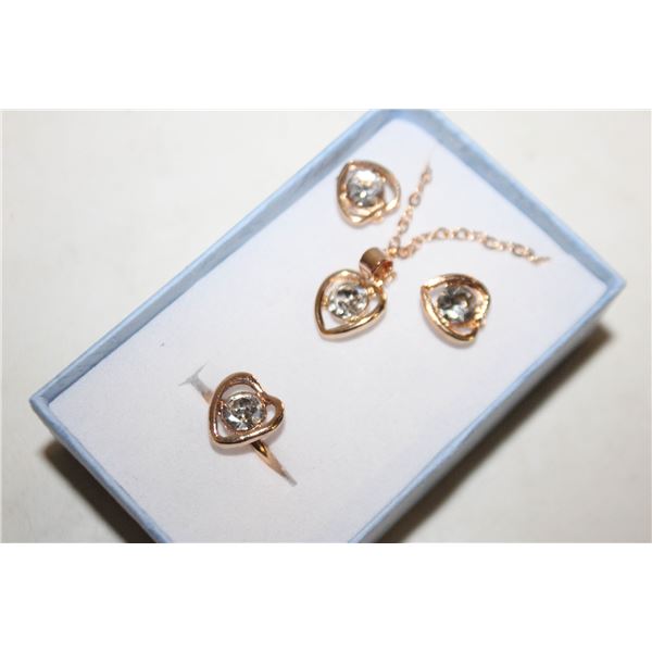 NEW NECKLACE AND ADJUSTABLE SZ RING WITH EARRINGS