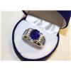 Image 1 : NEW MENS SAPPHIRE STYLE RING SIZE 11