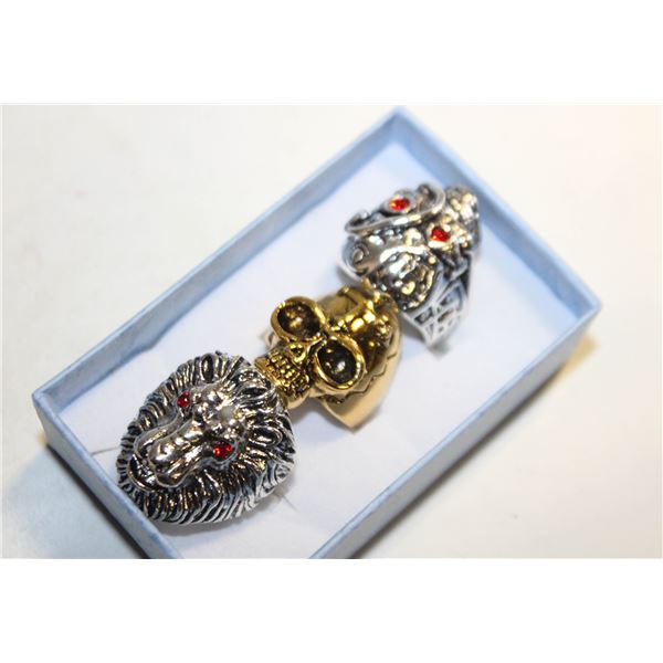 NEW 3PCS/SET BIKERS RINGS SZ10