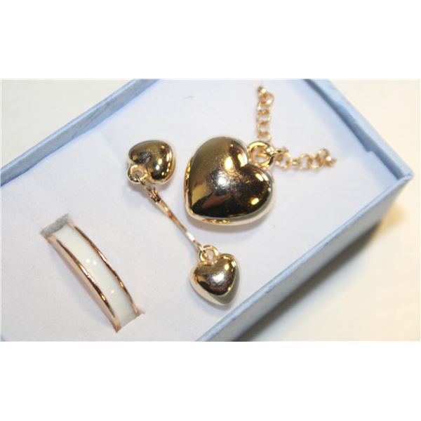 NEW NECKLACE AND ADJUSTABLE SZ RING WITH EARRINGS