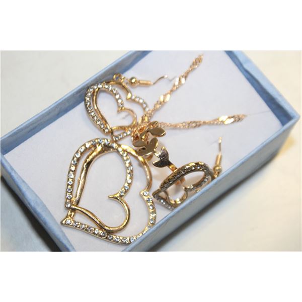 NEW NECKLACE AND ADJUSTABLE SZ RING WITH EARRINGS