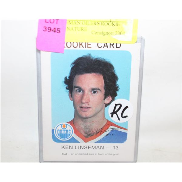 KEN LINSEMAN OILERS ROOKIE PRINT SIGNATURE