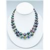 Image 1 : VINTAGE BLACK PEACOCK AB CRYSTAL-CUT NECKLACE
