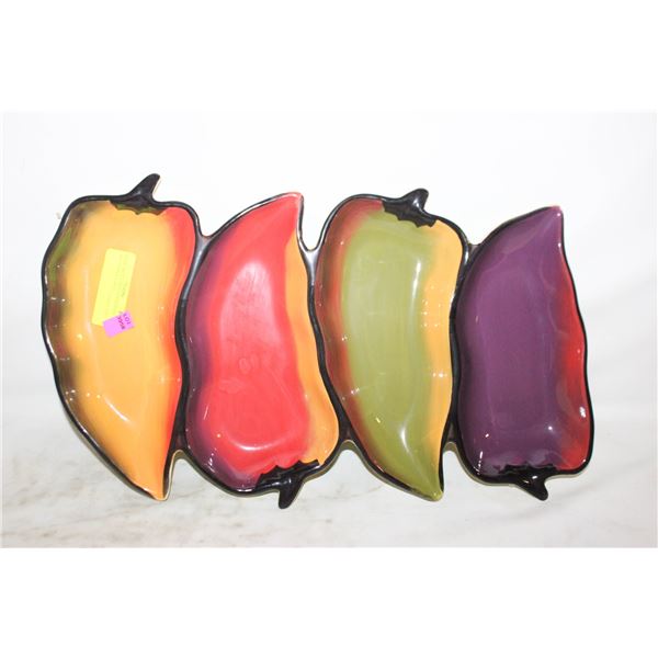 CLAY ART LA MESA HAND PAINTED HOT PEPPER CHIP &