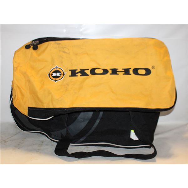 LARGE KOHO HOCKEY BAG, 34" WIDE X 18" HIGH, TOP