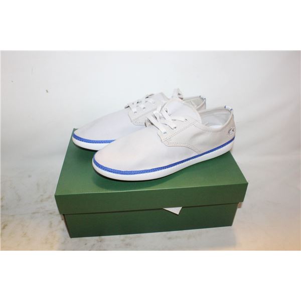NEW MEN'S LACOSTE MALAHINI DECK CANVAS, SZ 9