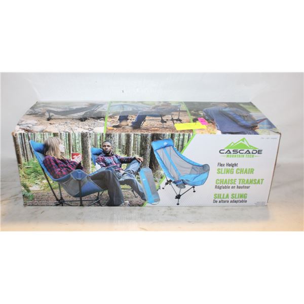 NEW CASCADE LIGHTWEIGHT FLEX HEIGHT SLING CHAIR
