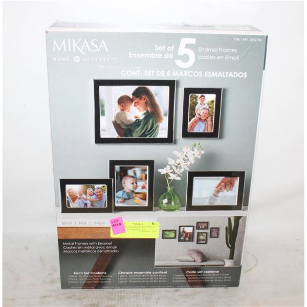 NEW MIKASA HOME ACCENTS 5 ENAMELED FRAMES SET