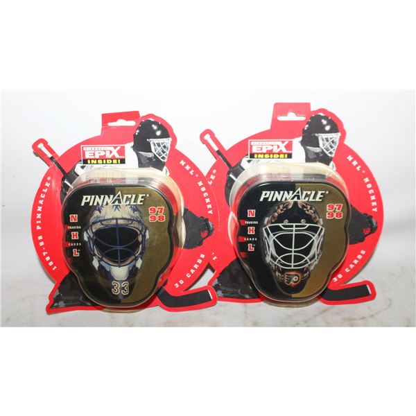 OPENED 97-98 PINNACLE HOCKEY TINS IN PACKAGING