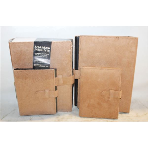 NEW SEALED 2PC LEATHERBOUND PHOTO ALBUMS