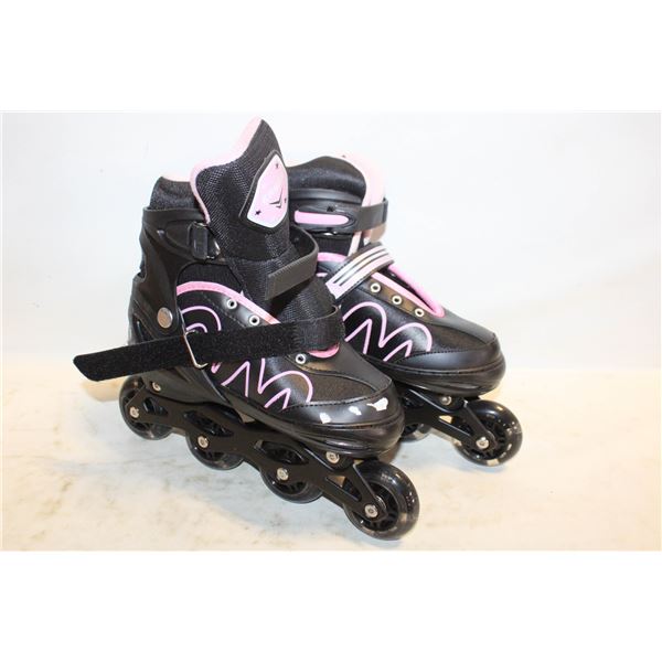 NEW KIDS INLINE SKATES BLACK PINK SZ L