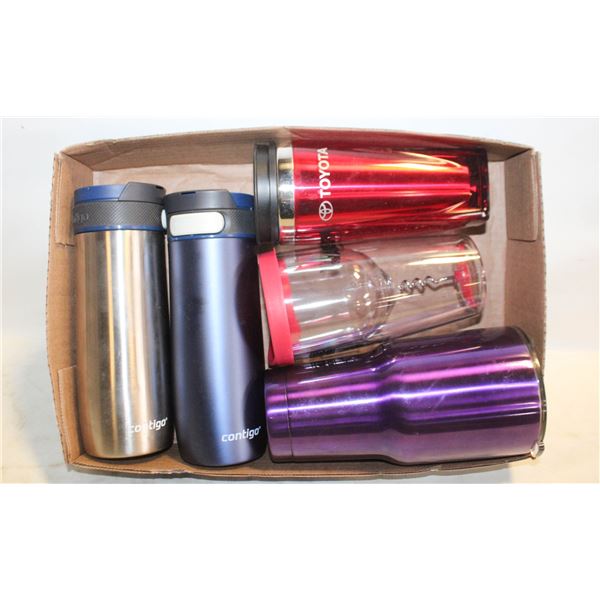 2 NEW CONTIGO COFFEE CUPS PLUS CAMPING WINE CUP