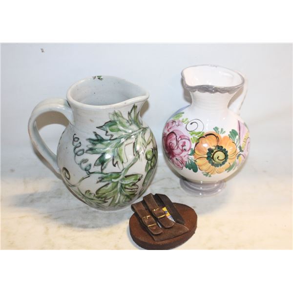GMUNDER KERAMIC HAND PAINTED PITCHER + POPTTERY