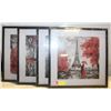 Image 1 : SET OF 4 NEW 15" X 15" (MATTED TO 12" X 12")