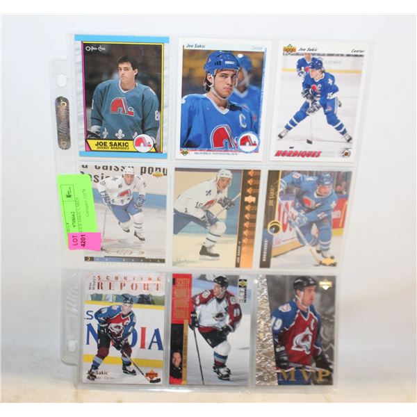 SHEET OF 9 JOE SAKIC CARDS