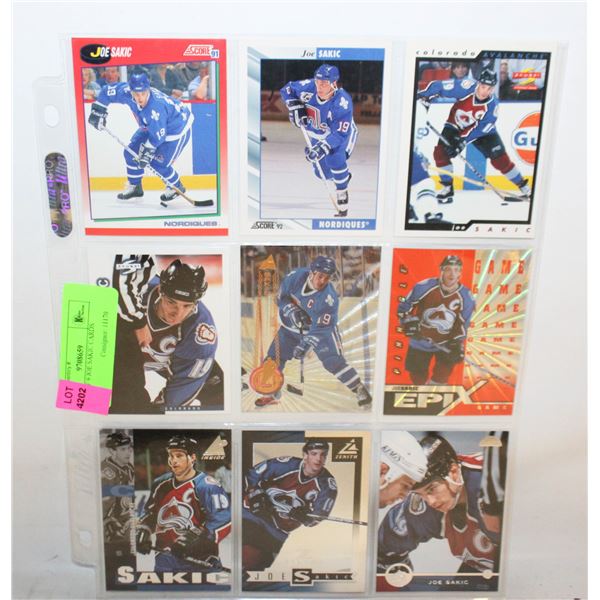 SHEET OF 9 JOE SAKIC CARDS
