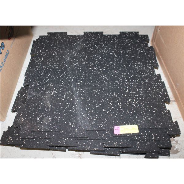 SET OF TEN 18" X 18" INTERLOCKING RUBBER FLOOR
