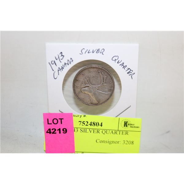 CANADA 1943 SILVER QUARTER