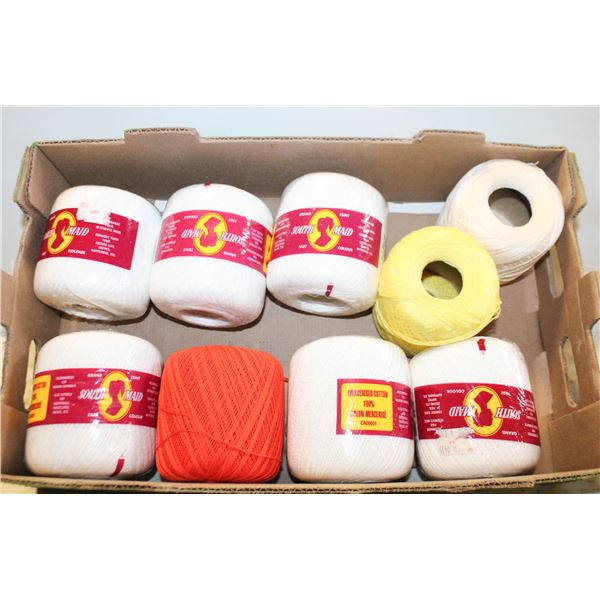 QTY 9 ROLLS OF COTTON THREAD
