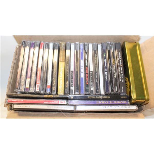 BOX OF ASSORTED CDS WITH ELVIS 3 DISK SET
