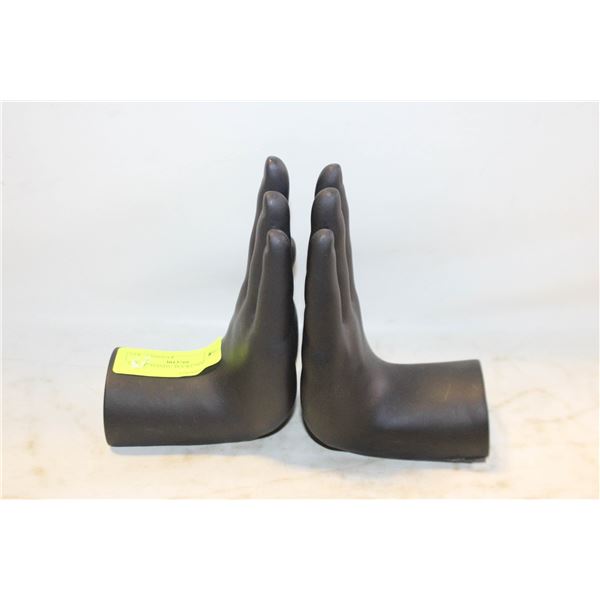 SET OF "HANDS" BOOKENDS