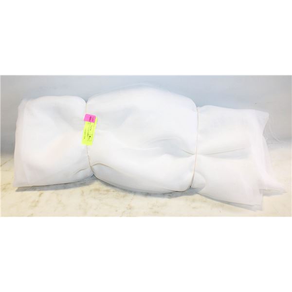 ROLL OF WHITE SHEER FABRIC 9-1/2FT X 27FT
