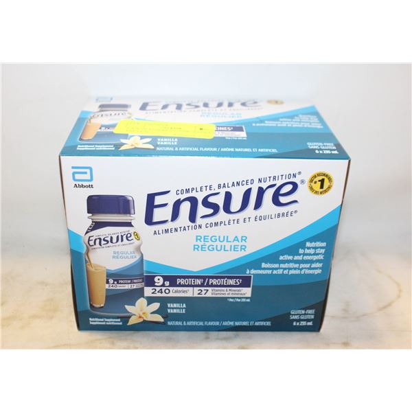CASE OF ENSURE 6X235ML VANILLA EXP 11/26.