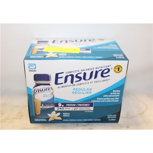 CASE OF ENSURE 6X235ML VANILLA EXP 11/26.