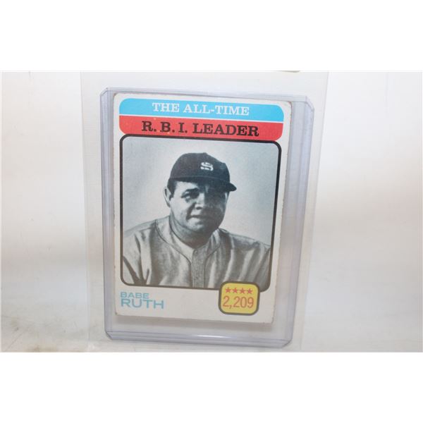 BABE RUTH 1973 TOPPS BASEBALL CARD