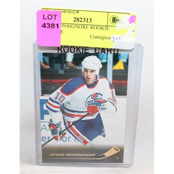 JASON BONSIGNORE ROOKIE PINNACLE