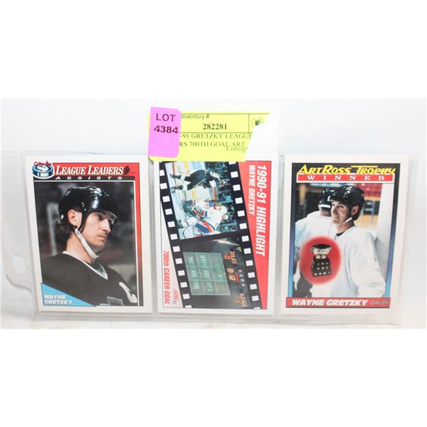 3X 1990-91 GRETZKY LEAGUE LEADERS 700TH GOAL ART