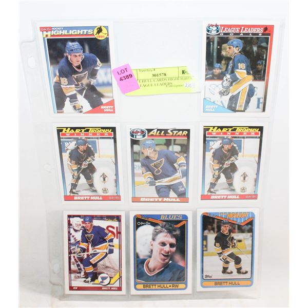 8 BRETT HULL CARDS HIGHLIGHTS HART LEAGUE LEADERS