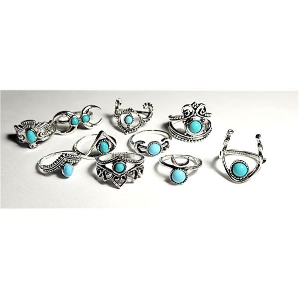 25)  LOT OF 10 SILVER TONE 