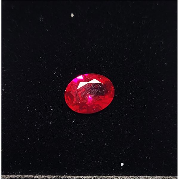 12)  OVAL LAB CREATED 2 CT RUBY, READY