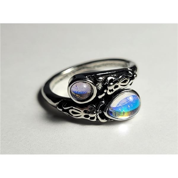 18)  SILVER TONE WITH MOONSTONES,