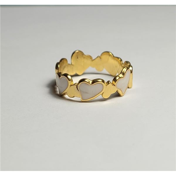 24)  GOLD TONE WITH PEARLIZED WHITE