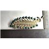 Image 1 : 18)  VINTAGE GOLD TONE WITH GREEN/