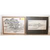 Image 1 : PAIR OF FRAMED SKETCH STYLE ARTWORK