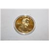 Image 1 : NOVELTY OVERSIZED GOLD PLATED "ONE CENT" TOKEN