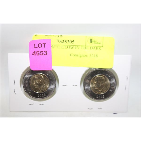 2X$2 TORONTO GLOW IN THE DARK TOONIES
