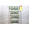 Image 1 : USA 4X$2 UNCIRCULATED MINT NOTES