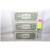 Image 1 : USA 3X$1 UNCIRCULATED MINT NOTES