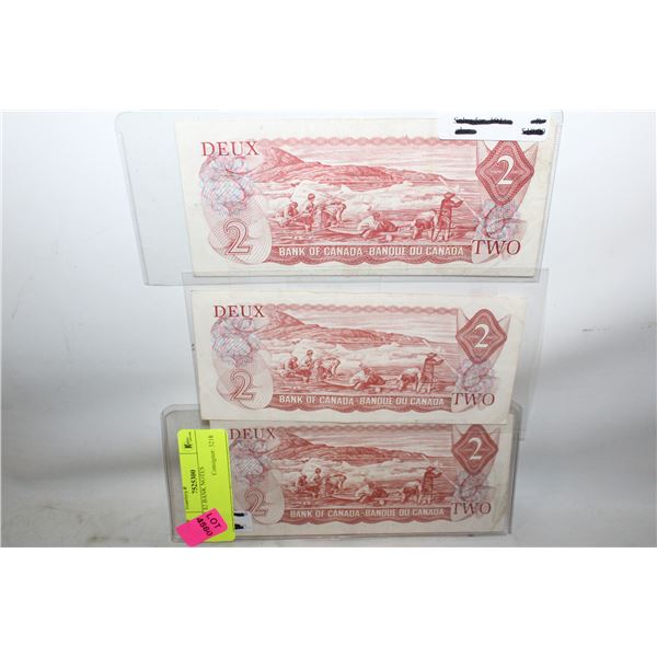 3X1973 $2 BANK NOTES