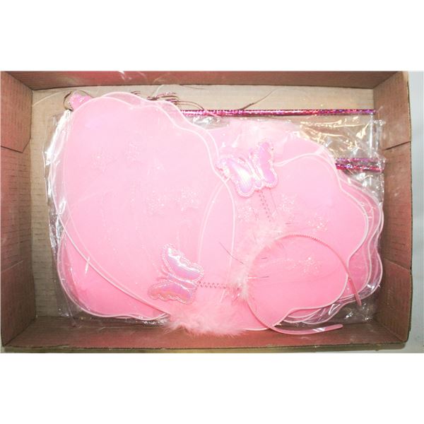 BUTTERFLY PINK WINGS/WAND/HEADBAND KIDS SIZE
