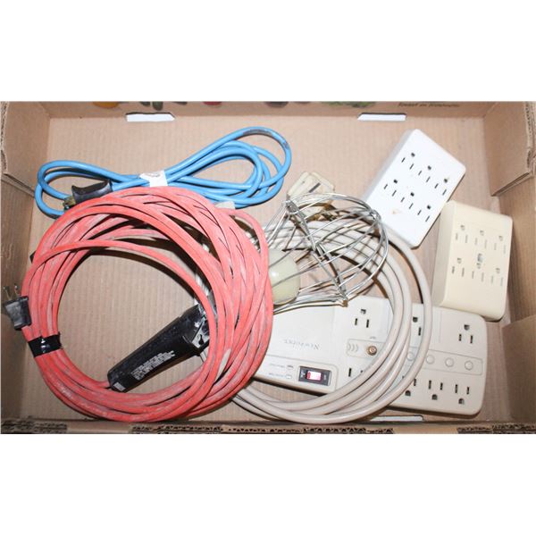 TROUBLE LIGHT WITH CORD, EXTENSION CORD + OUTLET