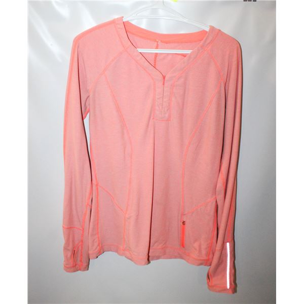 LADIES LULU LEMON LARGE PEACH L/S SHIRT