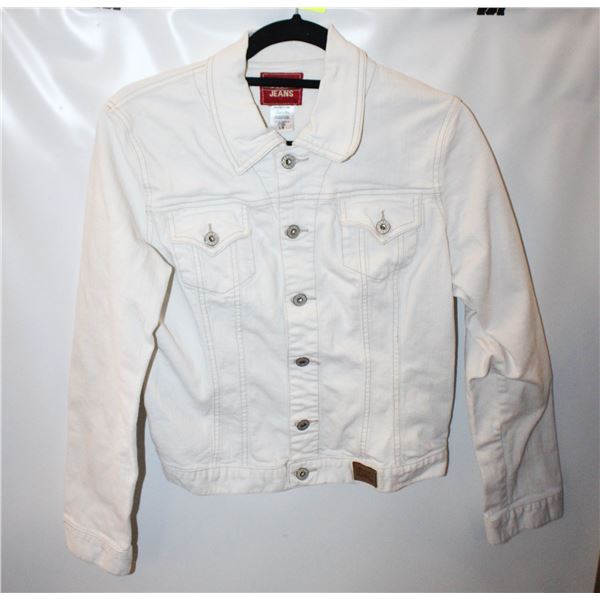 LADIES GUESS WHITE JEAN JACKET LARGE