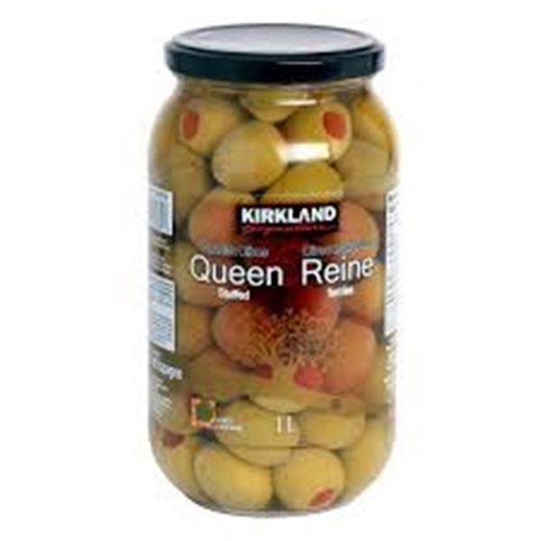 NEW KIRKLAND QUEEN STUFFED SPANISH OLIVES 1LITER